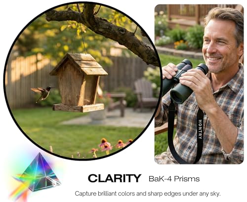 Hontry 8x42 Binoculars with IPX6 Waterproof Protection Green Medium