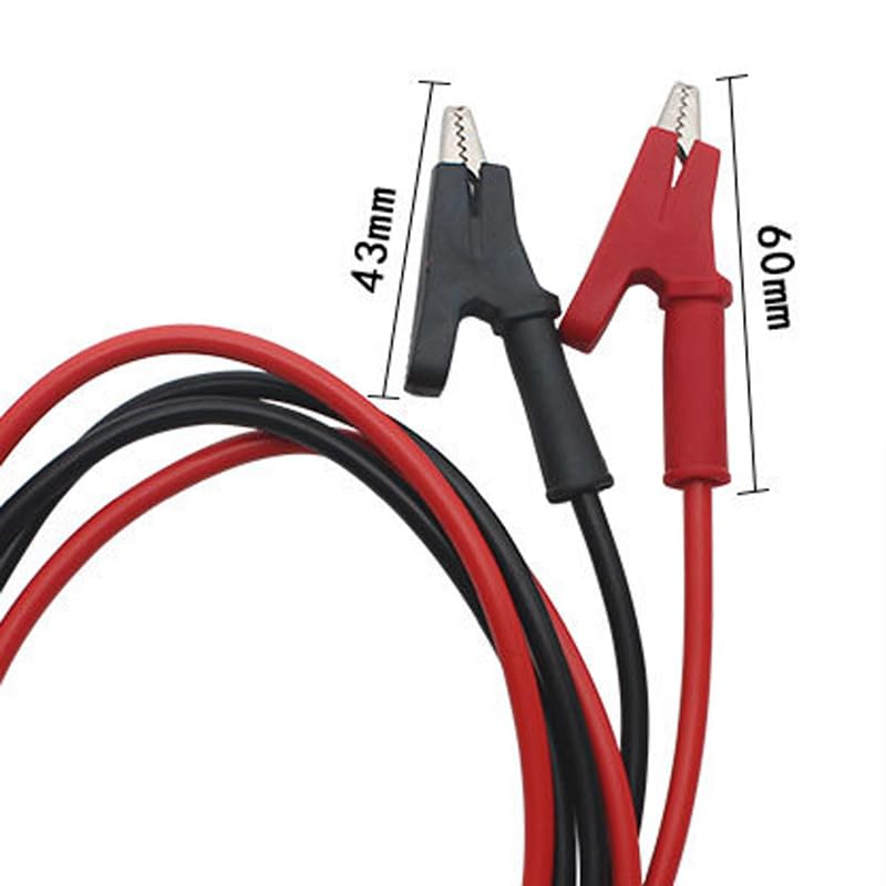 [Australia - AusPower] - Dual Ended Alligator Clips, 2 Pcs 3.3ft/1m Electrical Test Lead Wires, 15A Copper Clamps with Protective Jack Copper Clamps for Electrical Testing, Flexible Cable for Electrical Testing & Repairs 
