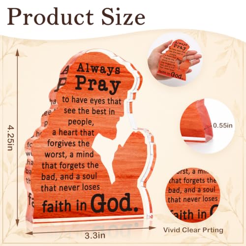 Christian Gifts for Women Men Always Pray Jesus Acrylic Sign Prayer Decor