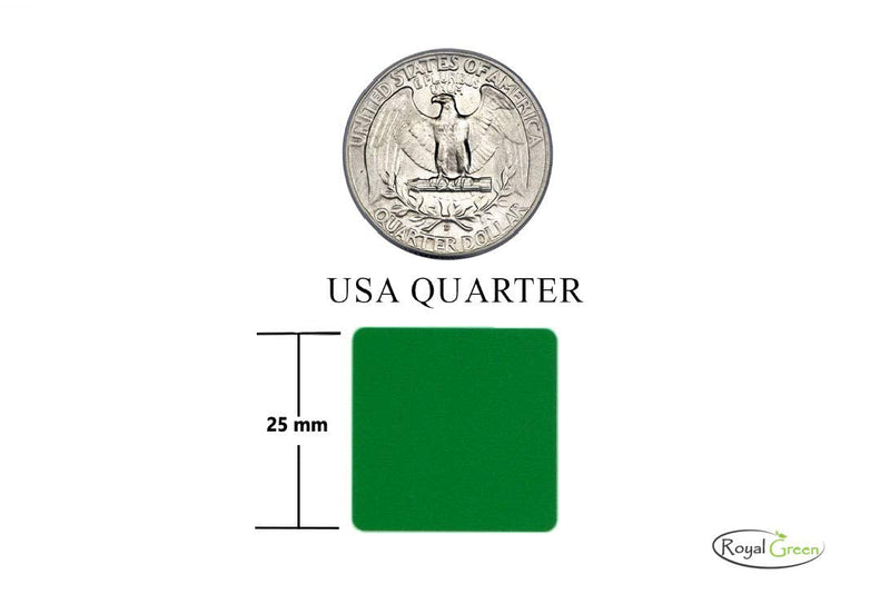 Royal Green 1" Square Sticker Inventory Labels for Identification and Marking Green Sticker Roll 25mm x 25mm - 1000 Pack