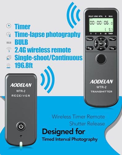 Wireless Timer Shutter Release for Canon, Intervalometer Remote Control C6 Replaces for RS-60E3 RR-100 RM-CB2