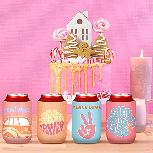 Zhehao 24 Pcs Retro Bachelorette Party Can Coolers Groovy Party Favors Beverage Sleeves Insulated Cooler for Birthday Bridal Shower 70s Disco Decorations Hippies Groovy Supplies, 12 Styles (Pack of 2) ONESIZE (Pack of 2)