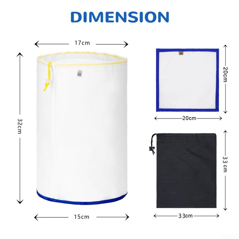Pack of 5 1 Gallon Bubble Bags, Filter Bag Herbal Ice Essence Extraction Bag Kit 25/73/120/160/220, with 25 Micron Press Screen and Storage Bag