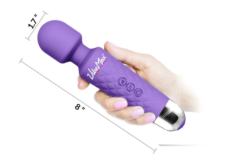 [Australia - AusPower] - VibeMax Rechargeable Personal Massager - Powerful Multi Speed Vibration - Whisper Quiet - Waterproof - for Muscle Tension Relief in Neck, Back, Shoulders, Legs and Feet - Purple 
