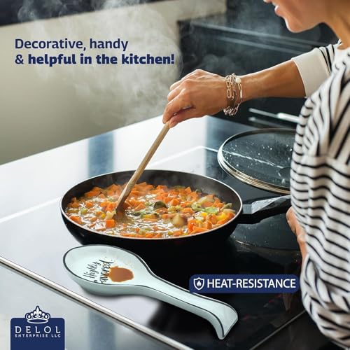 Delol Spoon Rest for Stove Top and Kitchen Counters. Great for Kitchen Utensils like Spatulas, Spoons, and Ladles. Easy to Clean. (Highly Favored) Highly Favored