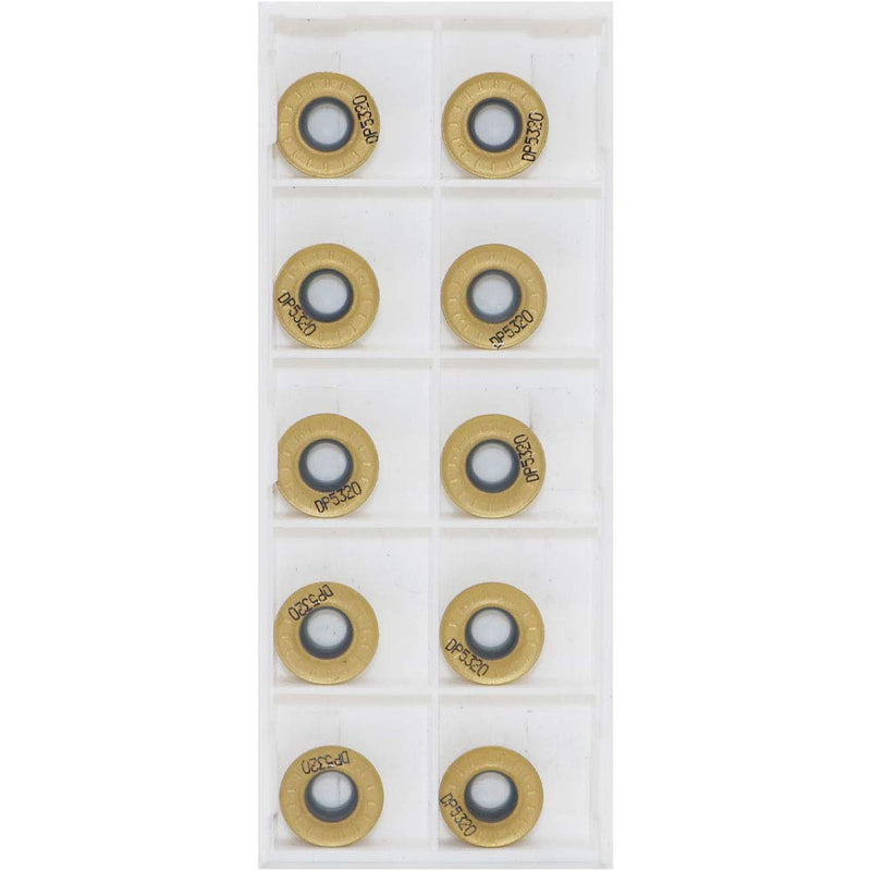 [Australia - AusPower] - 10pcs Carbide Milling Insert RPMT1204 ? R6?Round,CNC Milling Machine Indexable Milling Insert,Tungsten Steel Surface Golden Coating, Very Suitable for Processing Steel and Stainless Steel. RPMT1204M-C DP 