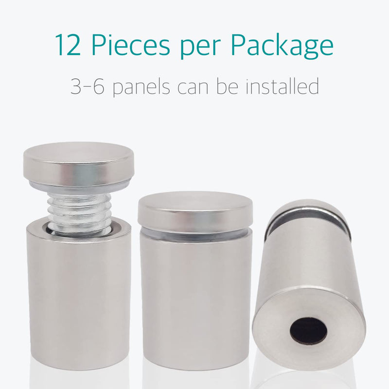 [Australia - AusPower] - 5/8 x 1-1/8 Inch Standoff Wall Mounts for Glass - Lantee 12 Pcs Stainless Steel Sign Standoff Mounting Hardware Screws, 16 x 30mm 5/8" x 1-1/8" / 16 x 30mm 