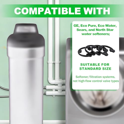 Penitue 4-piece water softener clip replacement kit with snap fasteners for GE-compatible seal parts