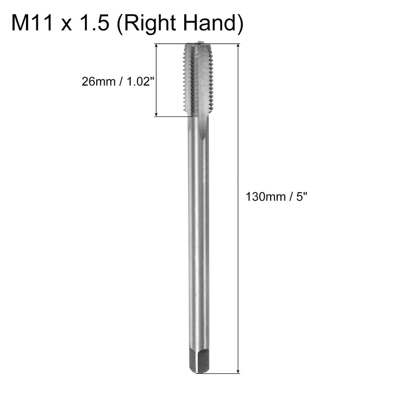 [Australia - AusPower] - uxcell Metric Thread Tap M11 x 1.5 H2 130mm Extra Long Straight Flute Screw Thread Milling Machine Taps Threading Tapping Repair Tool M11 x 1.5 x 130mm 