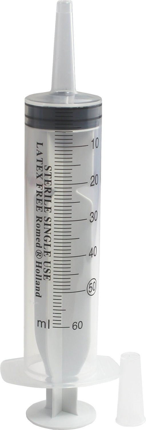 Romed Top Disposable Sterile Catheter Syringes Wound Syringes (Pack of 3, 50/60 ml)