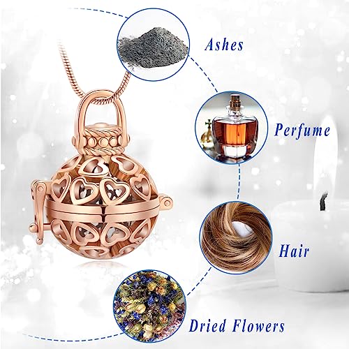 Lantern Heart ashes necklace,Cremation Jewellery Memorial Keepsake Pendant rose&silver