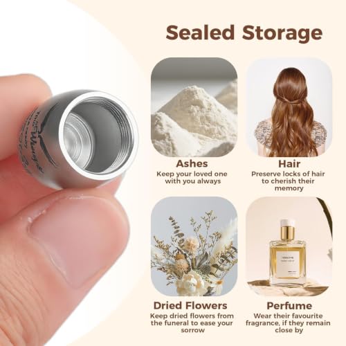 Memorial Urn Keychain, Pet Ashes Keyring - Stainless Steel Cremation Ashes Holder for Dogs, Cats & Small Pets for Ashes & Hair, Best Friend Dog Ashes Silver+black