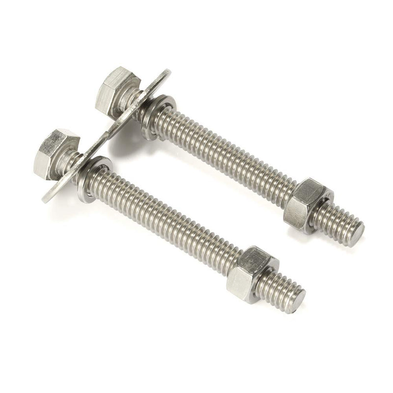 [Australia - AusPower] - 1/4-20 x 3" Hex Head Cap Screws Bolts and Nuts, Flat Washers, Spring Washers, Stainless Steel 18-8 (304), 10 Sets 1/4-20 x 3" 