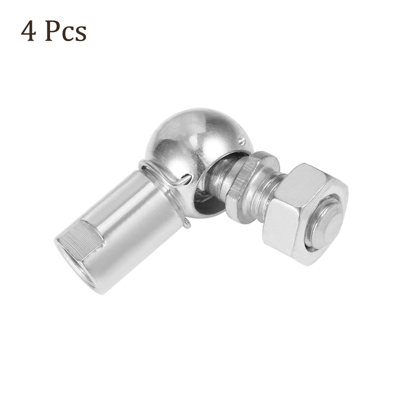 [Australia - AusPower] - 4pcs CS10 Angle Ball Joint - [M6x1.0 Right Female Thread, M6x1.0 Right Male Thread] Gas Spring Elbow Joint Fitting for Automotive, Hinged Door, Cupboard 