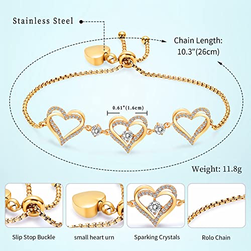 Cremation Jewelry Heart Urn Bracelet for Ashes for Women Girls Adjustable Cremation Link Memorial Bracelet C