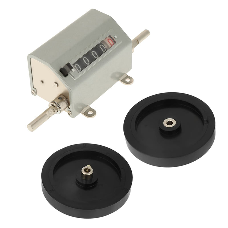[Australia - AusPower] - Measuring Counter Meter Rope Cable Length Counter Metal 1 Piece Roller Wheel 5 Digits 0 9999.9 Length Counter Max Speed 350 rpm Grey Reset 