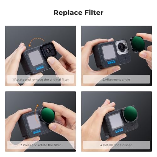 K&F CONCEPT Variable ND Filter Set for GoPro Hero 13 Black Variable ND2-32&ND32-512