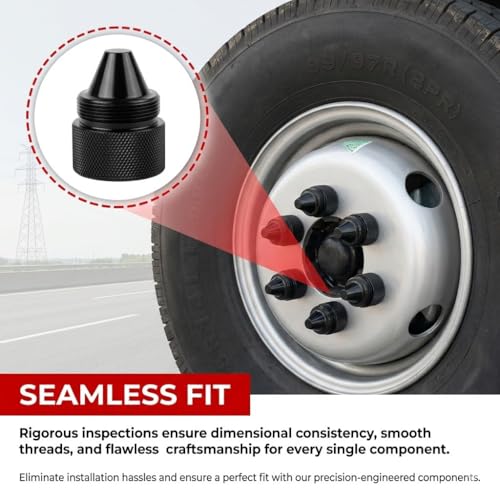 Bovzor 1.375-inch aluminum cone-shaped truck wheel lug nuts, 24-thread, 12-pack
