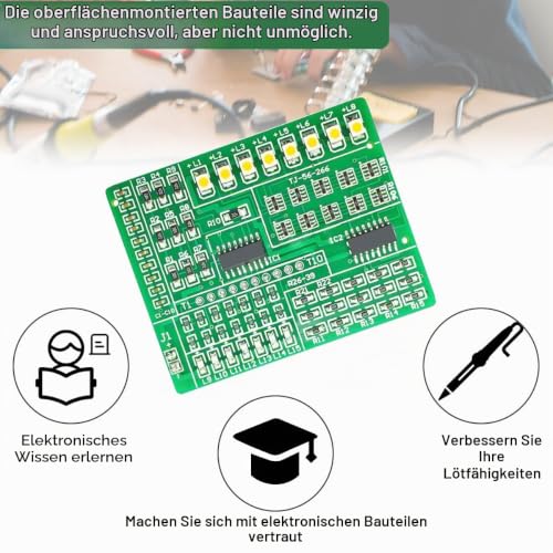 RGB LED Flashing Controller DIY Kit 1805 SMD/SMT Soldering Exercise Board, Components Training Board, Soldering Practice Kit, Color Light Controller, DIY Soldering Skill Training Board, 5V Type D