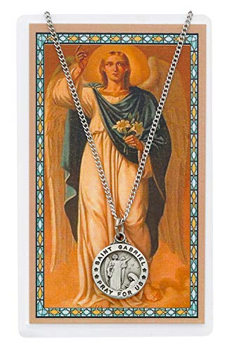 St Gabriel Prayer Card With Medal Pendant Charm Patron Saint Catholic Christian