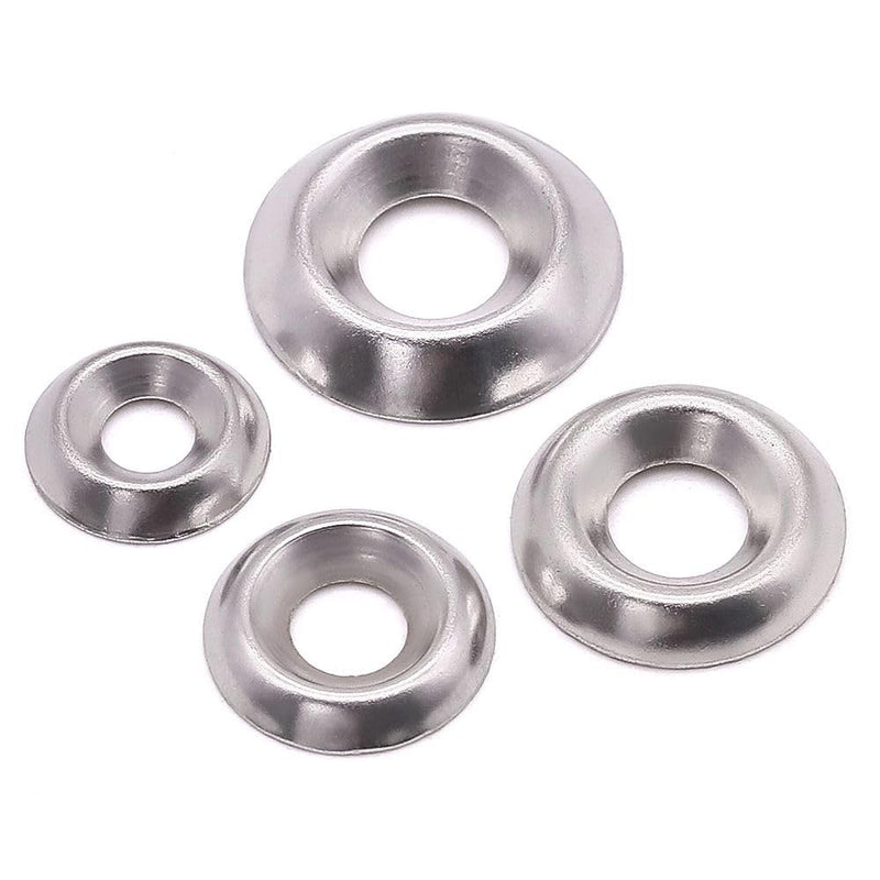 [Australia - AusPower] - #10 (100 Pack) Stainless Countersunk Washers, No.10 Cup Washers 304 Stainless Steel 18-8, Bright Finish #10 100 