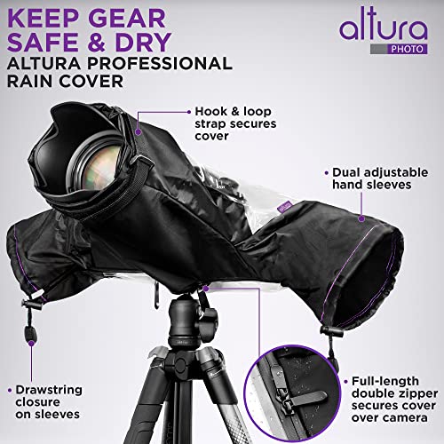 Altura Photo Camera Rain Cover, Waterproof Lens Jacket for Canon Sony Nikon