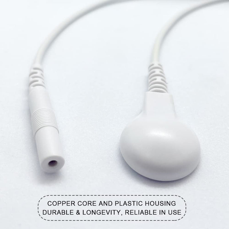 [Australia - AusPower] - 4 Pcs Electrode Lead Wire Adapters, Convert 2mm Pin to 3.5mm Snap - Compatible with TENS EMS Units 