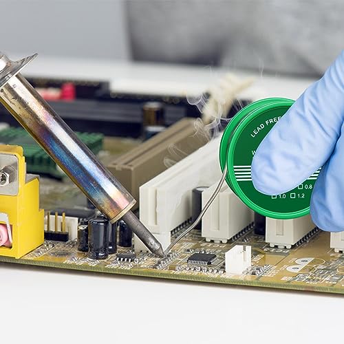 Magrimaxio Solder with flux, lead-free soldering wire with rosin core, lead-free soldering wire electronics, Sn99.3 Cu0.7, 50 g/0.8 mm, for repair, electric soldering, DIY