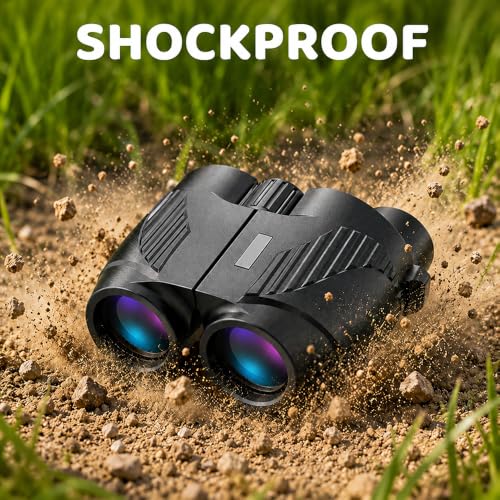 20x25 Black Compact Binoculars for Adults, HD Waterproof Binocular with Easy Focus, Small Binoculars for Travel, Bird Watching and Concerts