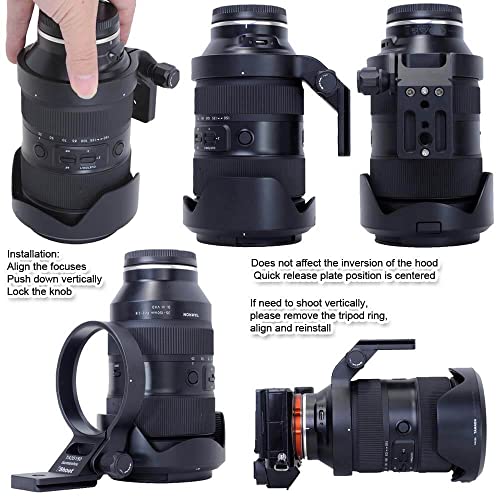 iShoot Metal Lens Collar Tripod Mount Ring Compatible with Tamron 35-150mm f/2-2.8 Di III VXD A058 E Mount, Lens Support Holder Bracket Bottom is Arca-Swiss Fit Quick Release Plate Dovetail Groove