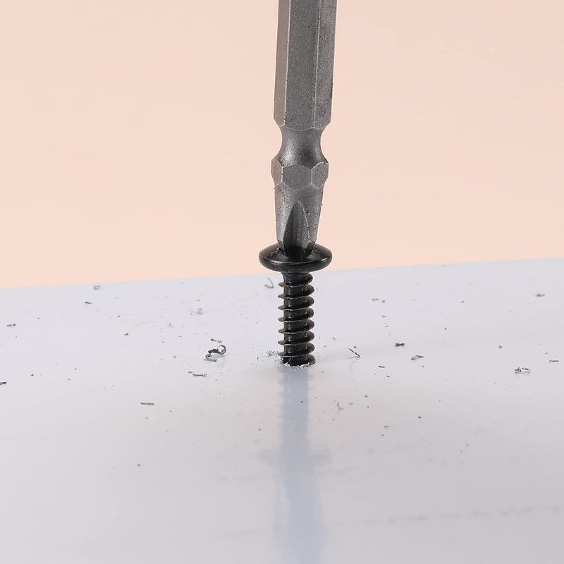 [Australia - AusPower] - #8 x 1/2" Sheet Metal Screws 100Pcs 410 Stainless Steel Pan Head Tek Screws Fast Self Tapping Screws Black Oxide by SG TZH #8 x 1/2" 