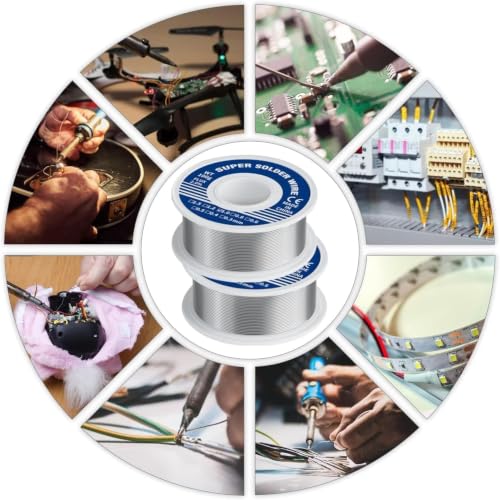 Solder with Flux, Soldering Wire 1 mm 100 g Lead-Free Solder with Rosin Core, Low Temperature Soldering Wire for Electronic Electric Soldering DIY and Repair
