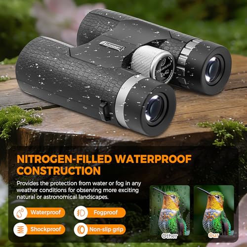 Astromania 8x42 Compact Binoculars, BK7 Prism Binoculars for Bird Watching