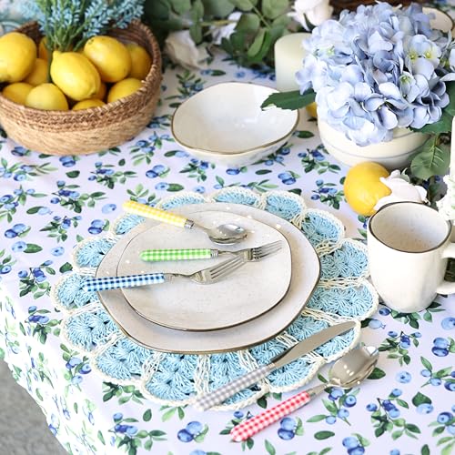 ANNOVA Silverware Set Stainless Steel Colorful Tableware Kitchen Flatware Set Utensils, Includes Dinner Knives, Forks, Spoons, Salad Forks & Dessert Spoons (Mix/Checkered, 20 Pieces) Mix 02