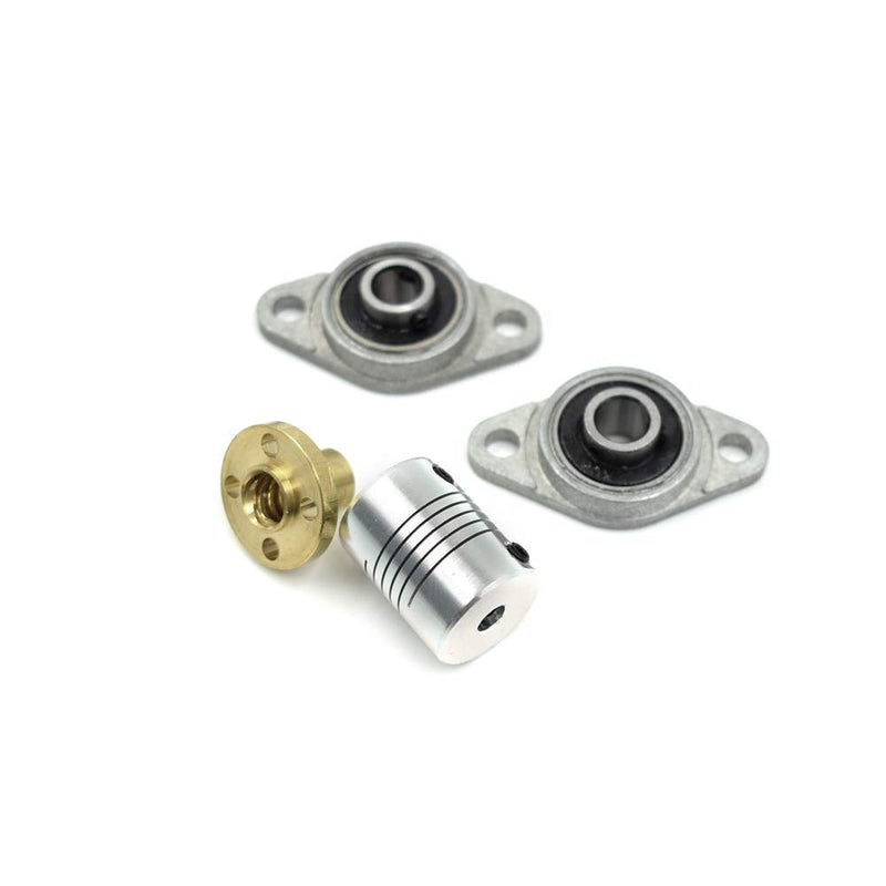 [Australia - AusPower] - LC LICTOP 8mm 150mm T8 Lead Screw Set Lead Screw,Copper Nut,Coupler,Pillow Bearing Block for 3D Printer 1 Set 