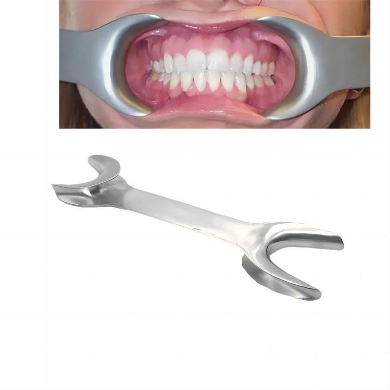 [Australia - AusPower] - Stainless Steel Double-Ended Dental Cheek Retractor - Durable, Autoclavable, Non-Corrosive Oral Mouth Opener for Professional Dental Use 1 PC (Large) 