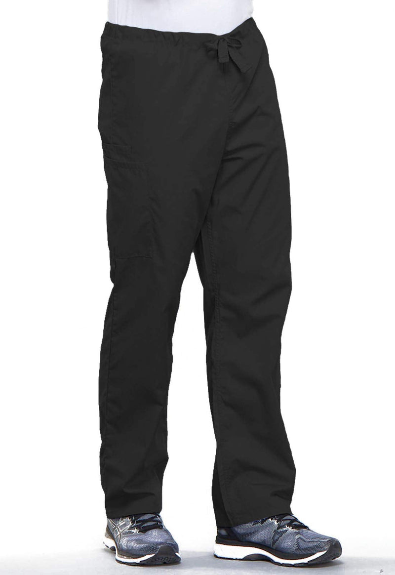 [Australia - AusPower] - Cherokee Cargo Pant for Men and Women with 3 Pockets Adjustable Webbed Drawstring 4100 Large Black 