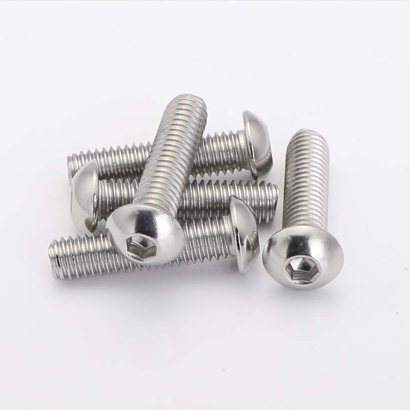 [Australia - AusPower] - M8-1.25 x 25mm Button Head Socket Cap Screws, Stainless Steel 18-8, Bright Finish, Fully Threaded, Allen Socket Drive, 25 PCS M8 x 25mm 