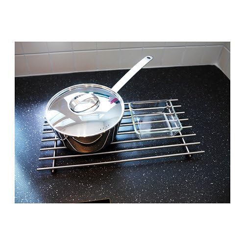 Lamplig Stainless Steel 50 cm X 28 cm Trivet with Plastic Anti Slip Feet
