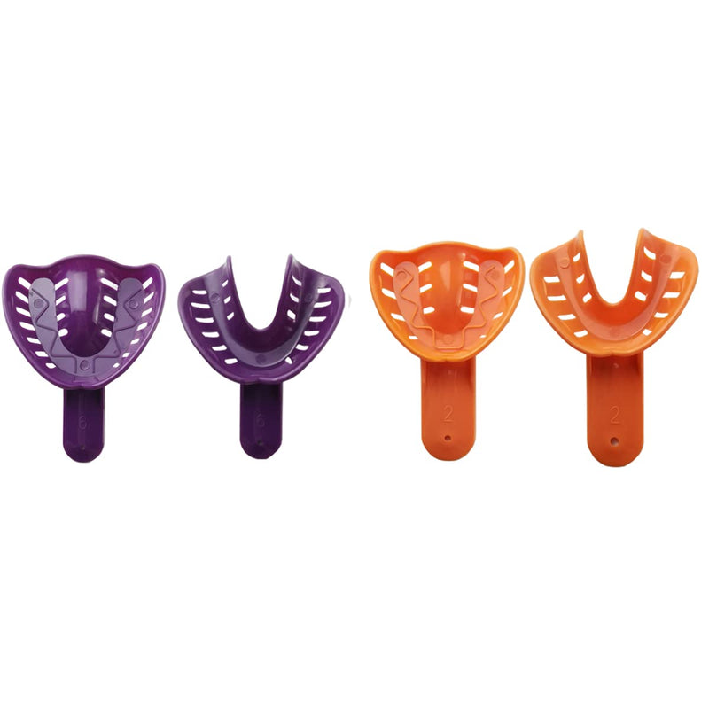 [Australia - AusPower] - 12PCS 6 Sizes Dental Impression Tray for Adult/Children, Plastic Materials Teeth Holder Dental Central Supply for Oral Tools 
