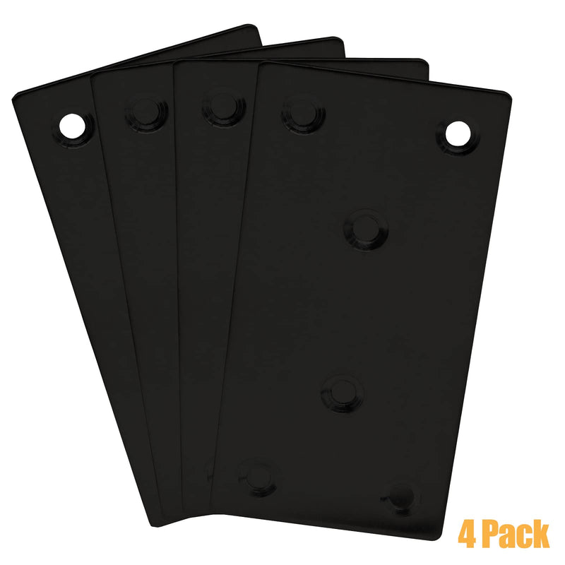 [Australia - AusPower] - 4pcs Metal Flat Straight Brace Bracket, 4'' x 2'' (L x W) Stainless Steel Mending Plate, Joining Bracket Wood Connectors for Furniture Corner Braces with Screws (Black) Black-4pcs 4'' x 2''/ 100mm x 50mm 