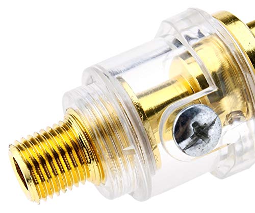 The Lord of the Tools 2X Mini Oiler Lubricator, 1/4" BSP Brass in-Line Oiler Air Lubricator for Air Compressor Pipe Tool