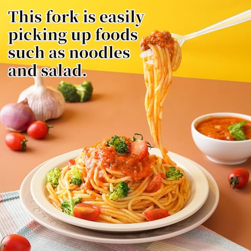 32 Pcs Disposable Plastic Serving Utensils Set with 8 Pcs 9.7" Spoons Forks, 8 Pcs 9.5" Knives, and 8 Pcs 6.3" Tongs for Serving Food, Cake, Birthday Party, Buffet, and Cutlery (Clear)