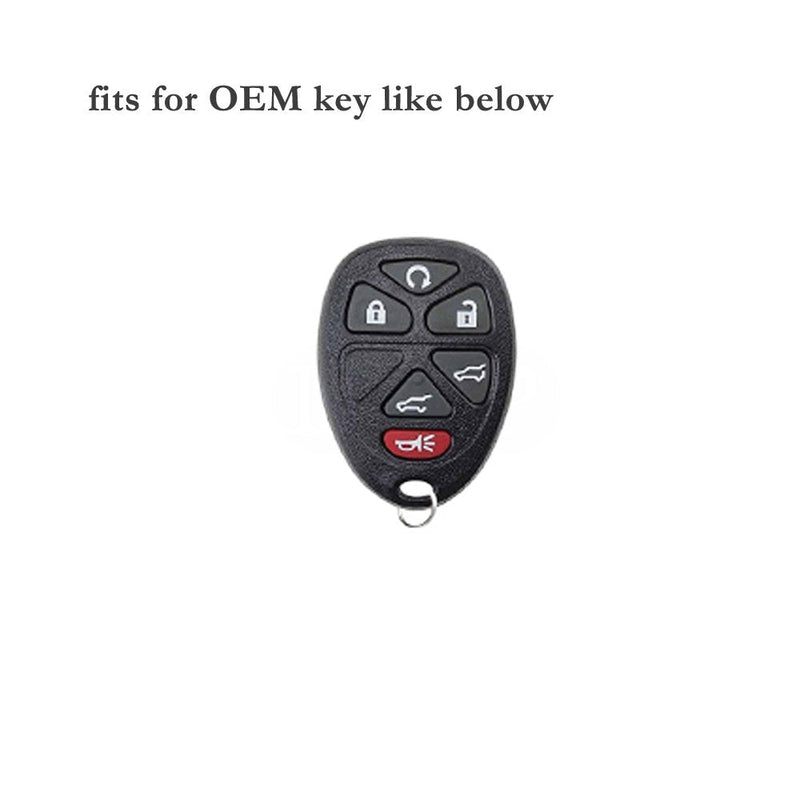 [Australia - AusPower] - Silicone Cover Protector Case Holder Skin Jacket Compatible with CHEVROLET BUICK GMC CADILLAC SATURN 6 Button Remote Key Fob CV4608 Black 