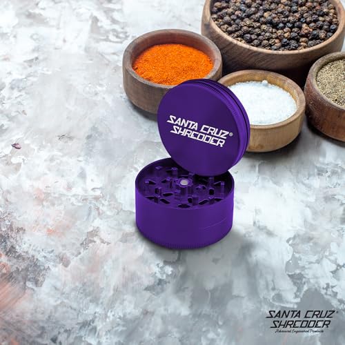 Santa Cruz Shredder Metal Herb Grinder Knurled Top for Stronger Grip 3-Piece Large 2.7" (Purple) Purple