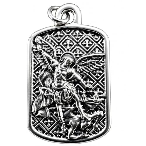 Saint Michael Archangel Medal Italian Pendant Catholic Protection Necklace