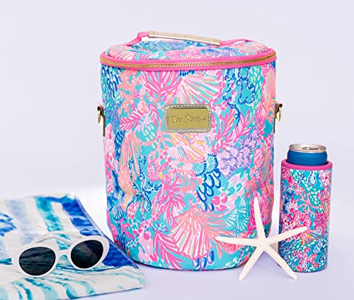 Lilly Pulitzer Insulated Soft Beach Cooler with Adjustable/Removable Strap and Double Zipper Close Splendor in the Sand