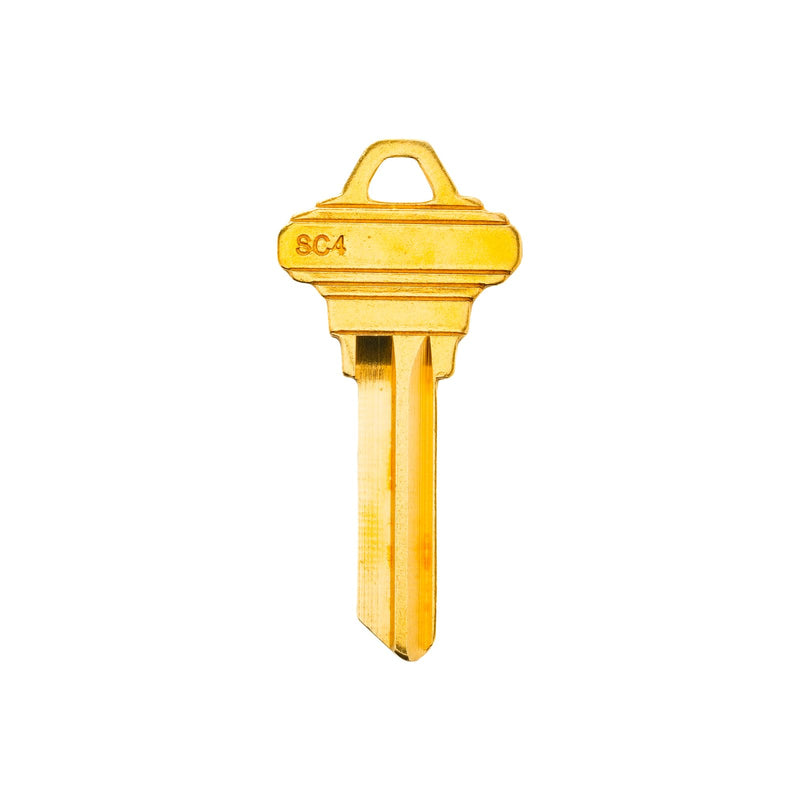 Brass Finish Uncut Key Blanks, SC4 (6SH1) Blank Keys, SC4 Key Blanks 6 Pin (100-Pack) SC4 100PCS
