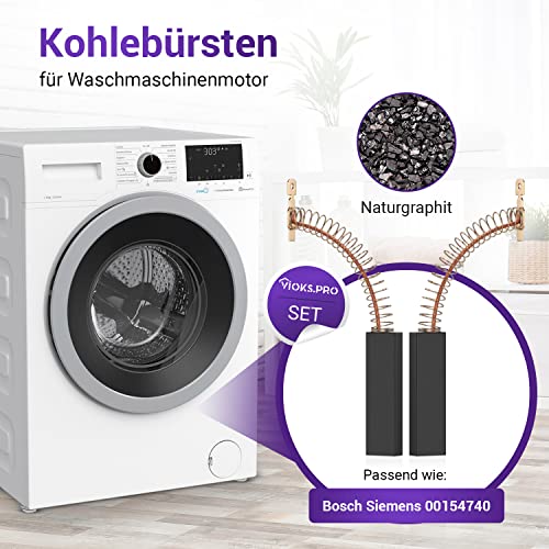 Viоks.pro 2x Carbon Brushes Washing Machine Replacement for Bosch 00154740 Carbon Brushes | Motor Carbon Brushes for Siemens Washing Machines 2 pieces like 00154740
