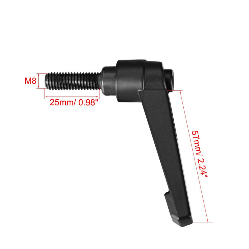 [Australia - AusPower] - uxcell M8 x 25mm Handle Adjustable Clamping Lever Thread Push Button Ratchet Male Threaded Stud Knobs Locking Rotating Screw Handles Quick Release Bolt Black 3pcs M8x25mm 